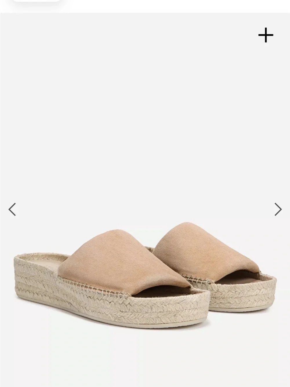 Vince Tan Suede Jesse Espadrille Slide Sandals, Size 6